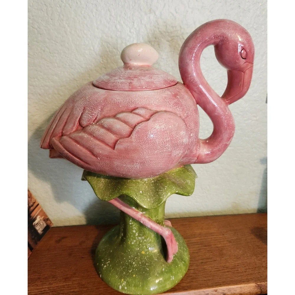 Department 56 Pink Flamingo Cookie Jar 14
